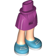 Lego Minidoll Hips and Short Skirt Medium Azure Shoes, White Laces [Thick Hinge] / Magenta
