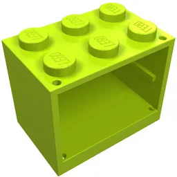 Cupboard 2 x 3 x 2 with Solid Studs / Lime
