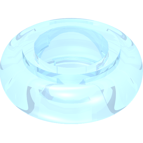 Lego Clikits Bead, Ring, Thick Small with Hole / Trans-Very Lt Blue