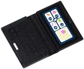 Lego Minifigure, Utensil Computer Laptop with Strawberries, Apple, Carrot, Cherries and Numbers 5, 3, 2, 4 Pattern (Sticker) - Set 41108