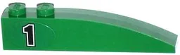 Slope, Curved 6 x 1 with 2 Studs with Black Number 1 Pattern Model Left Side (Sticker) - Set 60053