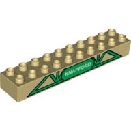 Lego Duplo Brick 2 x 10 with Green Lattice Print and Knapford Logo