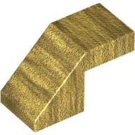 Brick Sloped 45° 2 x 1 with 2/3 Inverted Cutout and no stud / Pearl Gold