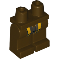 Lego Hips and Dark Brown Legs with Silver Panel with Yellow Straps Print (Unkar Plutt) / Dark Brown