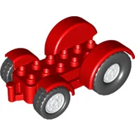 Duplo Car Base 2 x 6 Tractor with Mudguards, White Wheels / Red