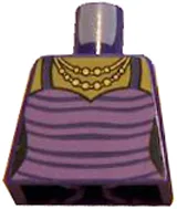 Torso Female Top with Dark Purple Stripes and Gold Necklace Pattern / Dark Purple