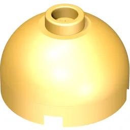 Brick Round 2 x 2 Dome Top, Hollow Stud / Pearl Gold