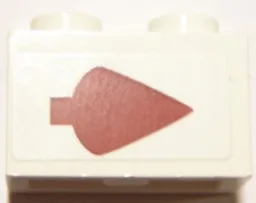 Brick 1 x 2 with Dark Red Arrow Pattern Right (Sticker) - Set 10240