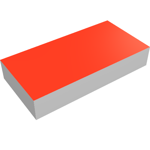 Lego Tile 1 x 2 with Red Print / White