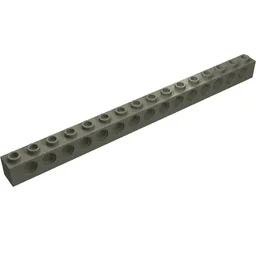 Technic Brick 1 x 16 [15 Pin Holes] / Dark Gray