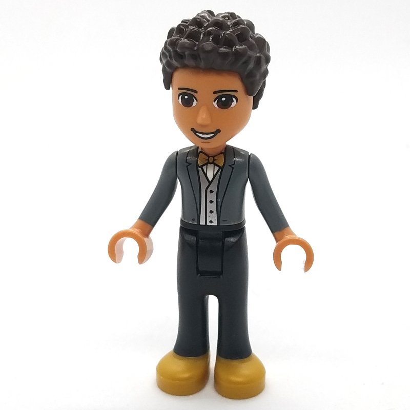 Lego River - Dark Bluish Grey Jacket, Black Pants, Dark Brown Hair