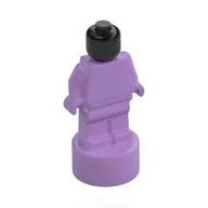 Minifig Trophy Statuette with Black Head Pattern / Medium Lavender