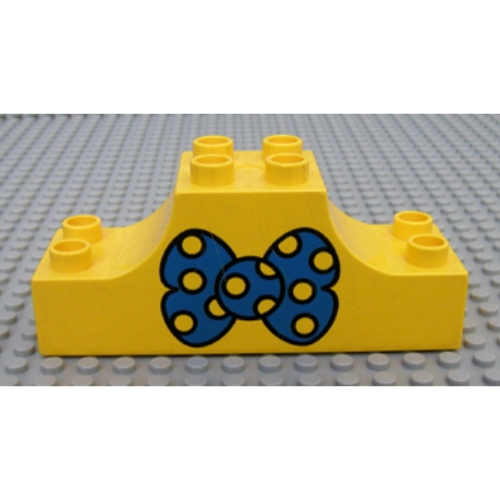 Lego Duplo Brick 2 x 6 x 2 with Curved Ends and Bow Tie Print