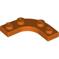 Plate Round Corner 3 x 3 with 2 x 2 Round Cutout / Reddish Orange