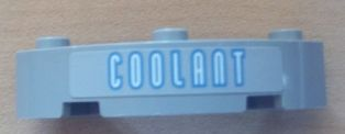 Lego Brick, Round Corner 4 x 4 Macaroni with 3 Studs with 'COOLANT' Pattern (Sticker) - Set 8487