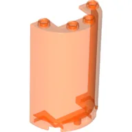 Cylinder Half 2 x 4 x 5 with 1 x 2 cutout / Trans-Neon Orange