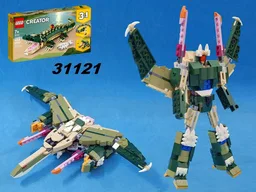 Transformers Energon Megatron / Jet using LEGO Creator set 31121: Crocodile