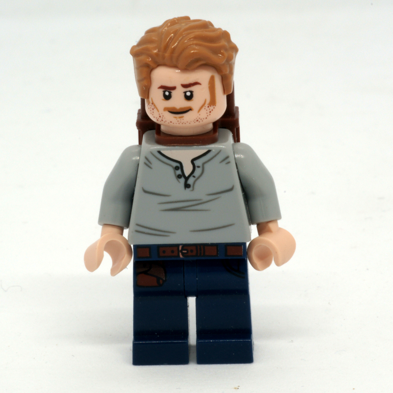 Lego Owen Grady in Light Bluish Gray Shirt, Backpack