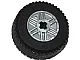 Wheel 18mm D. x 14mm with Axle Hole, Fake Bolts and Shallow Spokes with Black Tire 30.4 x 14 Solid (55982 / 58090) / Flat Silver
