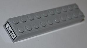 Lego Brick 2 x 10 with 'JL 4201' Pattern on End (Sticker) - Set 4201