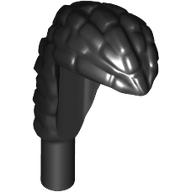 Lego Hair Swept Back, Ridged with Ponytail (Bar) / Black