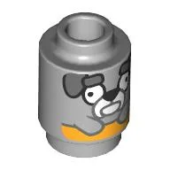 Brick Round 1 x 1 with Dog, Dark Bluish Grey Eyebrows (Jeremey) Print