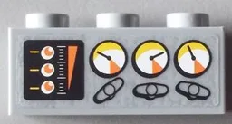Brick 1 x 3 with Gauges and Valves Pattern (Sticker) - Set 60002