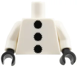 Torso 3 Black Pom Poms Pattern / White Arms / Black Hands
