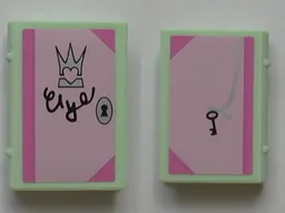Minifigure, Utensil Book 2 x 3 with Lock and Key, Crown and Love Notes Diary Pattern (Stickers) - Set 5808