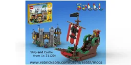 Pirate Clipper and Plain Castle from 31120