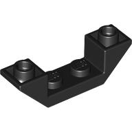 Lego Brick Sloped Inverted 45° 4 x 1 Double with 1 x 2 Recessed / Black