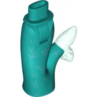 Minidoll Hips and Fishtail (Mermaid) with Opal Trans-Light Blue Tail Fin and Scales Print / Dark Turquoise