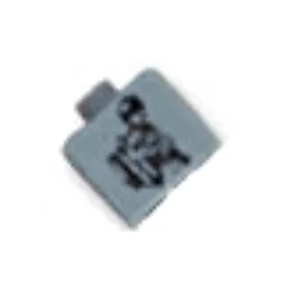 Pen Bead, Square with Young Anakin Print / Light Gray