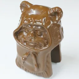 Minifig Head Special, Ewok [Plain] / Brown