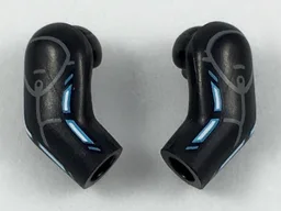 Arm, (Matching Left and Right) Pair with Blue Lines Pattern / Black