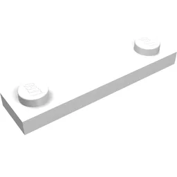 Plate Special 1 x 4 with 2 Studs with Groove [New Underside] / White