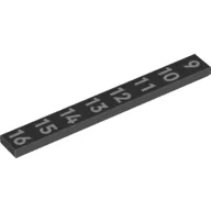 Tile 1 x 8 with Numbers 9,10,11,12,13,14,15,16 Print / Black