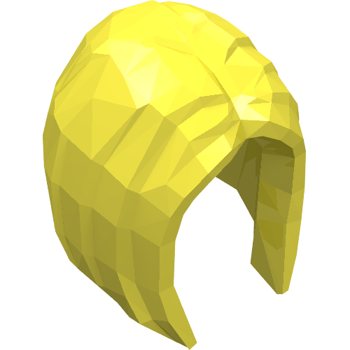Lego Hair Parted in Middle, Short Back, Long Front / Bright Light Yellow