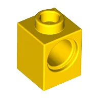 Technic Brick 1 x 1 with Pin Hole / Yellow
