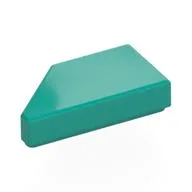 Tile 1 x 2 with Stud Notch Right / Dark Turquoise