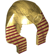 Lego Headdress Nemes (Mummy) with Stud, Dark Red Stripes Thin Print