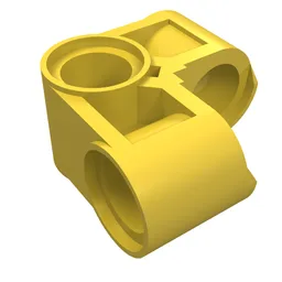 Technic Pin Connector Perpendicular 2 x 2 Bent / Yellow
