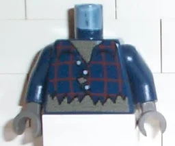 Torso Studios Plaid Button Shirt Ripped Pattern (Werewolf) / Dark Blue Arms / Dark Gray Hands