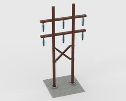 Transmission Tower 01 - Wooden H-Frame