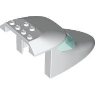 Lego Aircraft Fuselage Curved Forward 6 x 10 x 4 Top with 2 Trans-Blue Window Panes / White