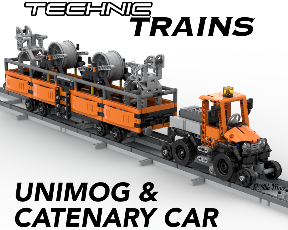 Lego Technic Train: UNIMOG & Catenary Car Alu. (LBGrey) Ladders
