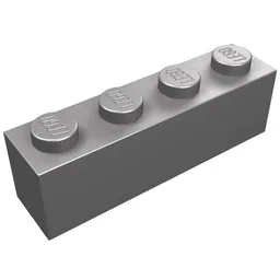 Brick 1 x 4 / Flat Silver