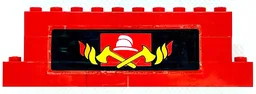 Stickered Assembly 12 x 2 x 3 with Yellow Crossed Axes, White Fire Helmet and Classic Fire Logos Pattern (Sticker) - Set 6385