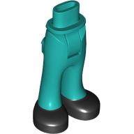 Lego Minidoll Hips and Trousers with Back Pockets and Black Shoes print / Dark Turquoise