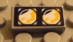 Tile 1 x 2 with Headlights Dual Pattern (Sticker) - Set 8232